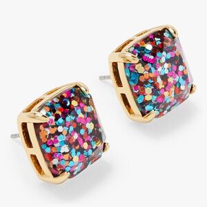 kate spade Small Square Confetti Glitter Stud Earrings